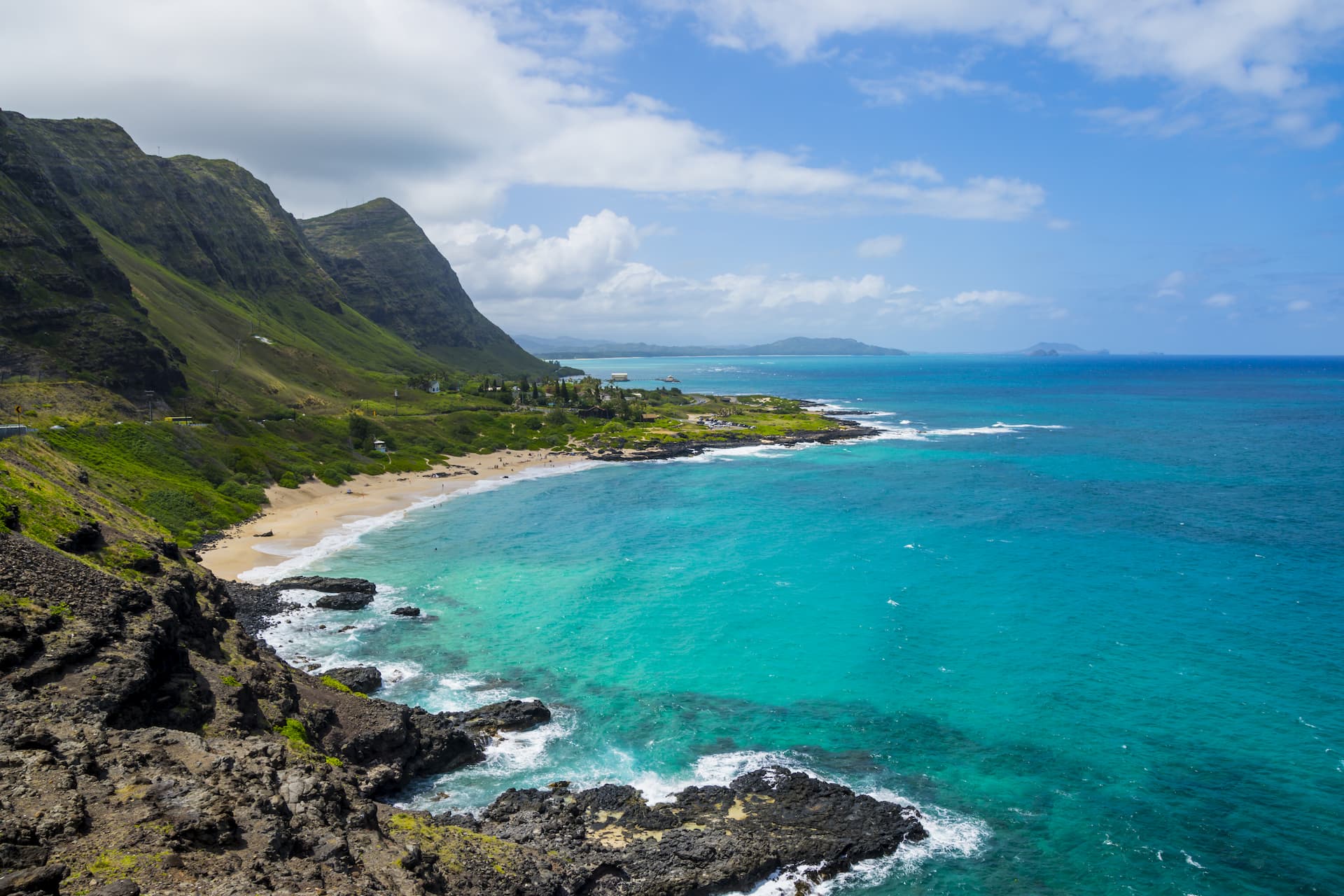 aerial view of Oahu beach